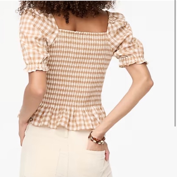 J.Crew Factory Flannel Smocked Top - Picture 2 of 9